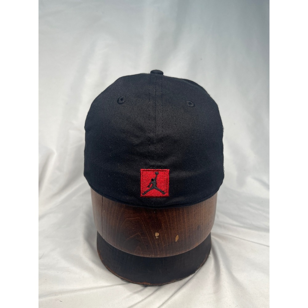 Jordan Youth Baseball Hat Black Red Jumpman Logo Flat Brim Cap 1076-391-112 - Picture 7 of 10